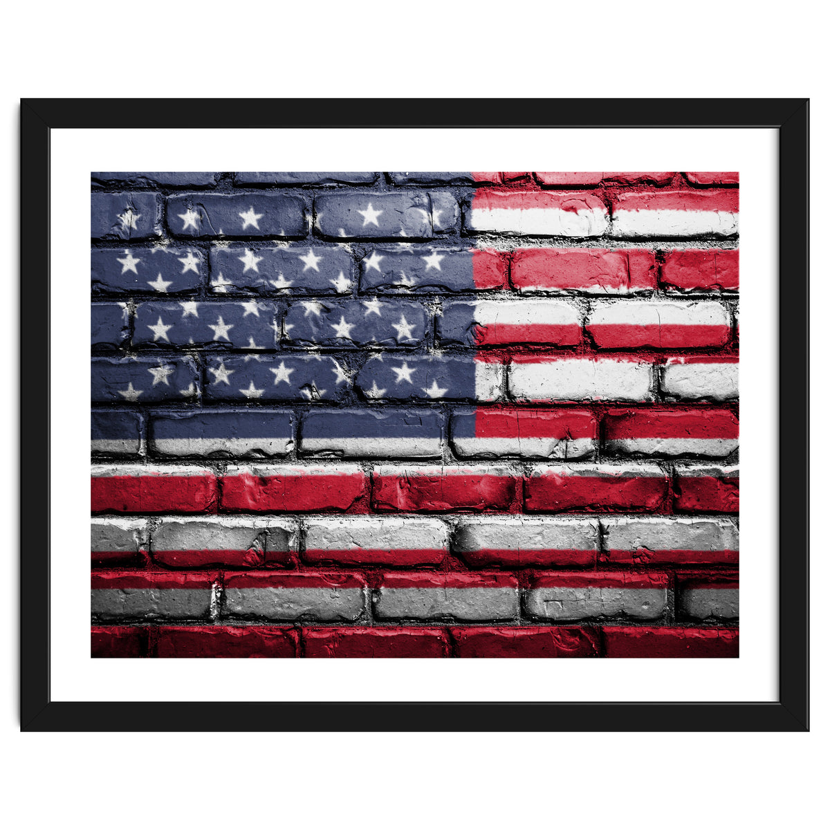 Wall painted US flag