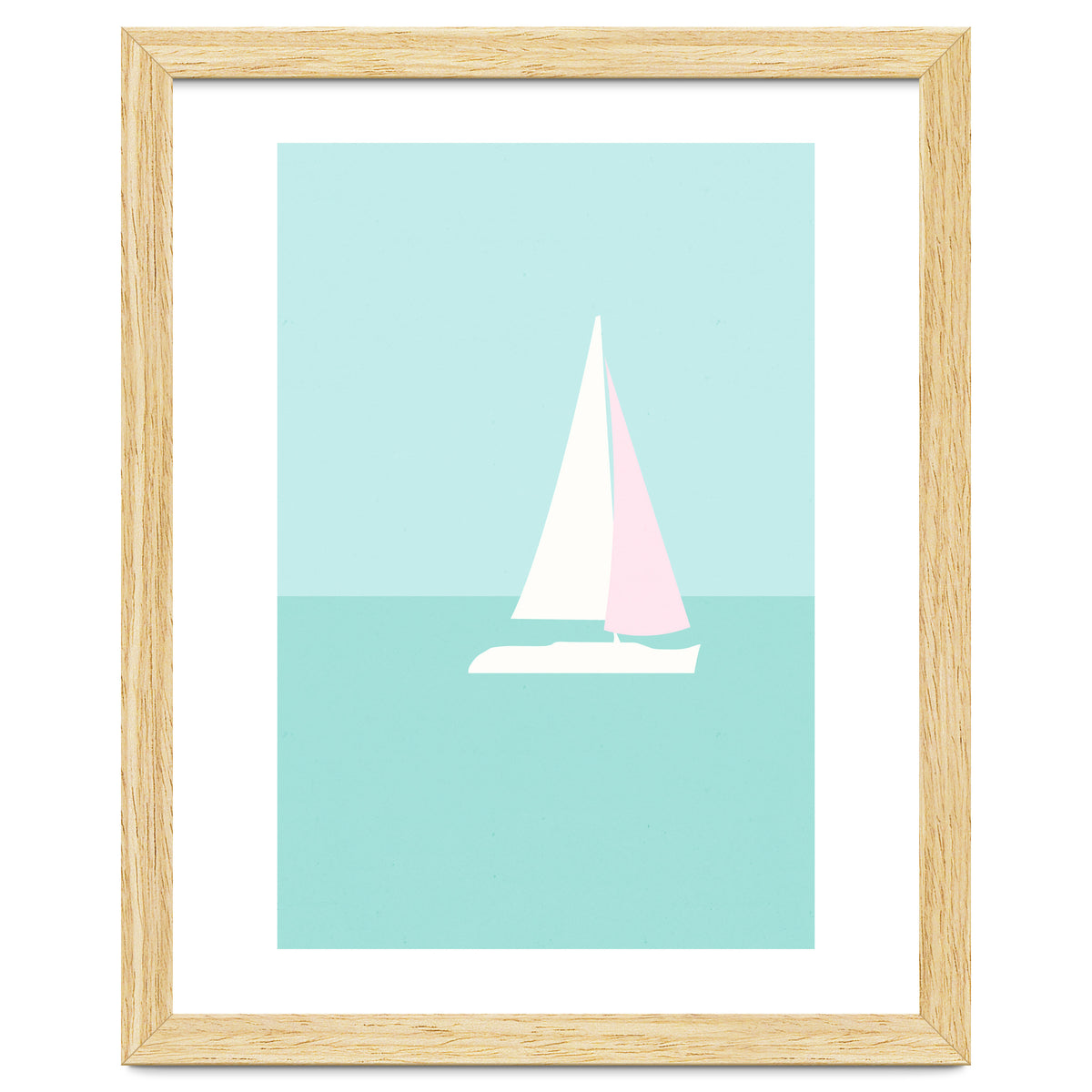 Minimal Sailboat - Turquoise Coast
