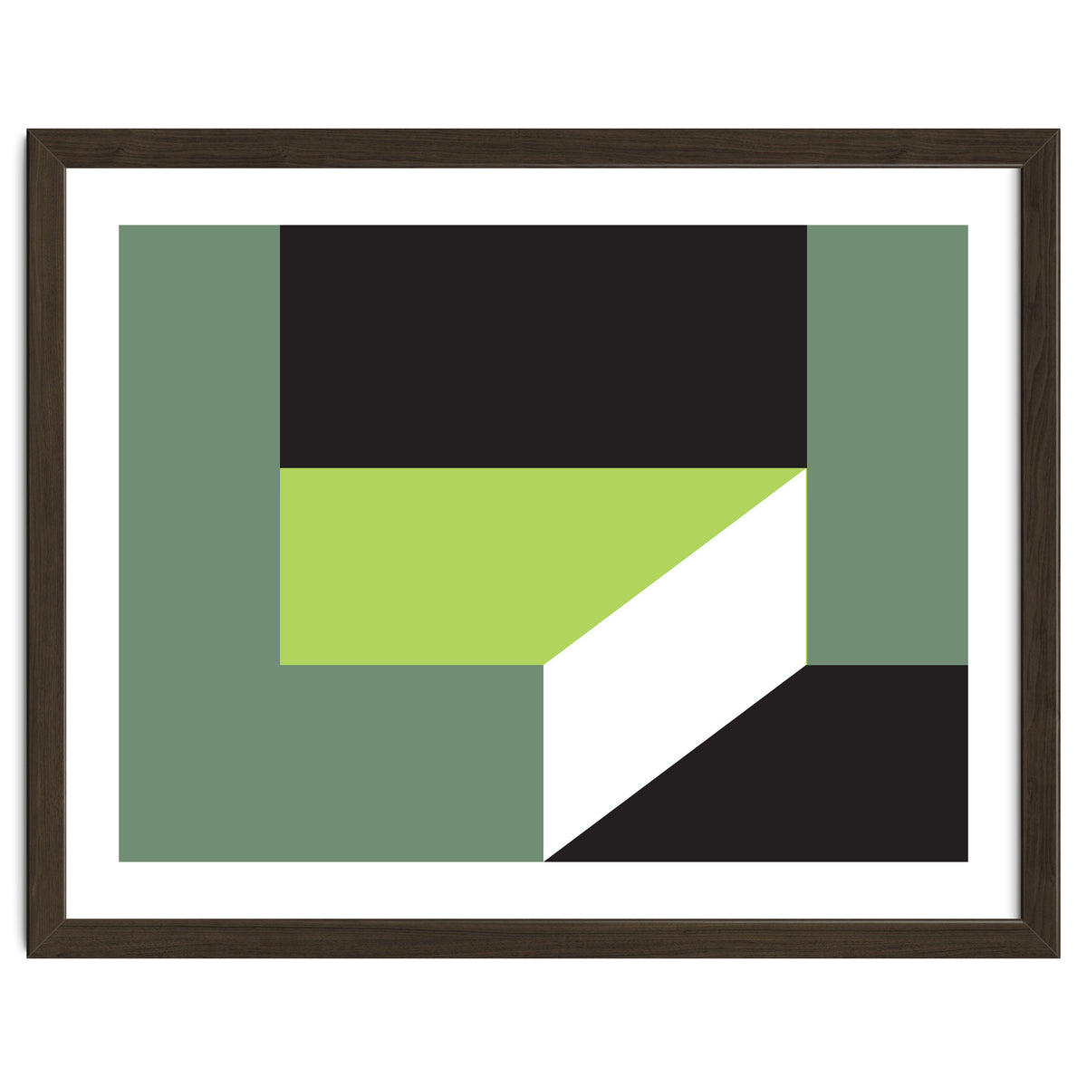 Geometric Shapes No. 83 - lime & grey