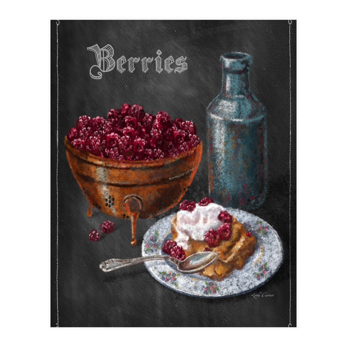 Berries Chalkboard Art (Print Only)