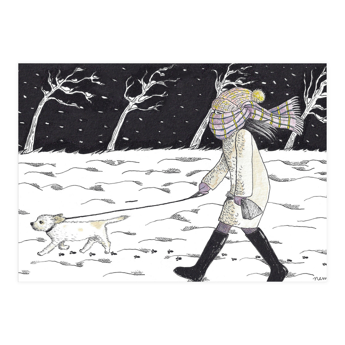 Bitter Cold Night Stroll (Print Only)