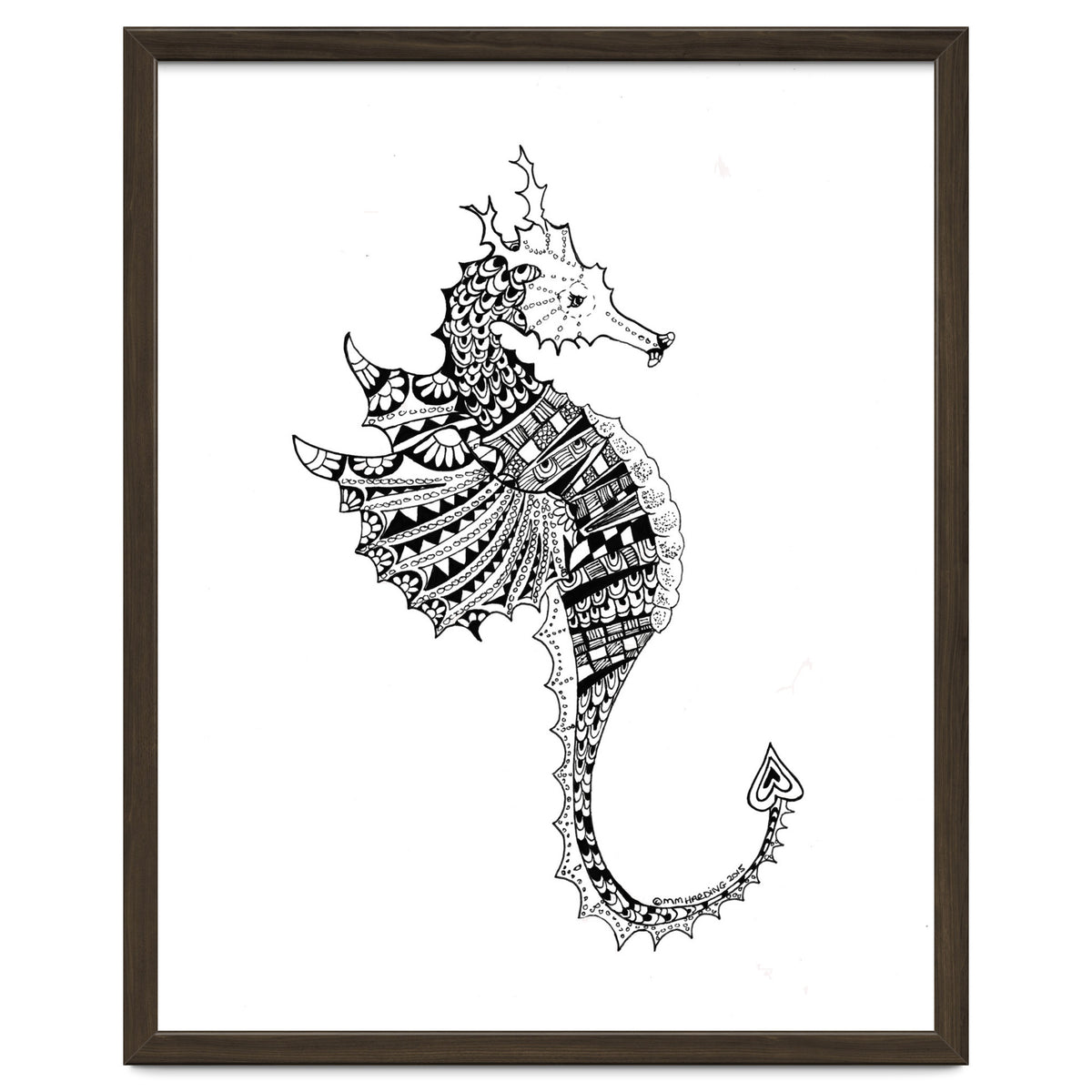 Seahorse Dragon Zen Doodle