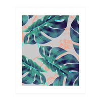 Be Tropical, Botanical Jungle Monstera Illustration, Modern Bohemian Botanical Blush Painting (Print Only)