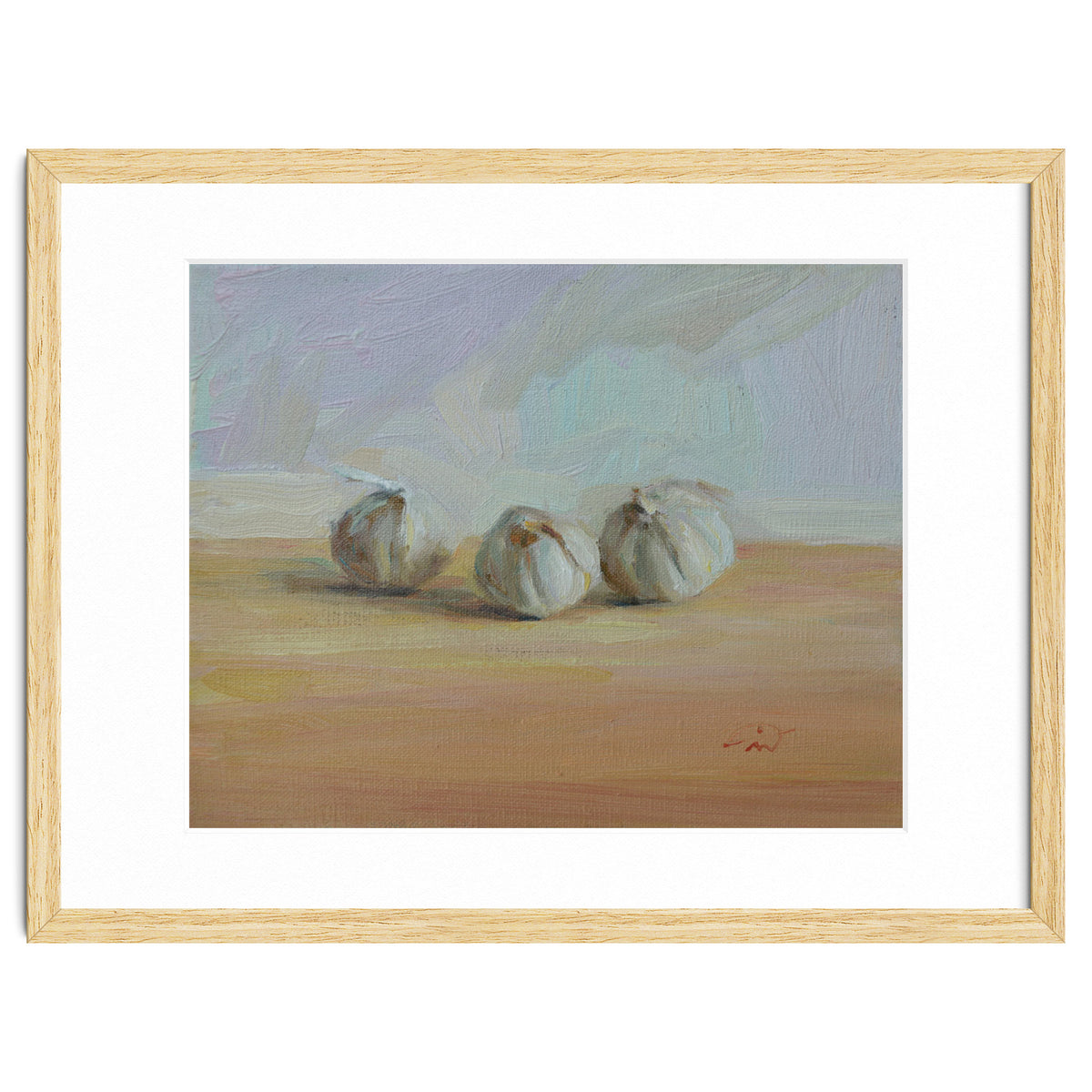 Three Garlic Globes Still Life Painting