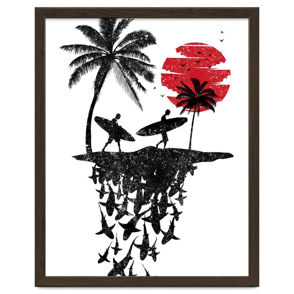 Surfer island sharks