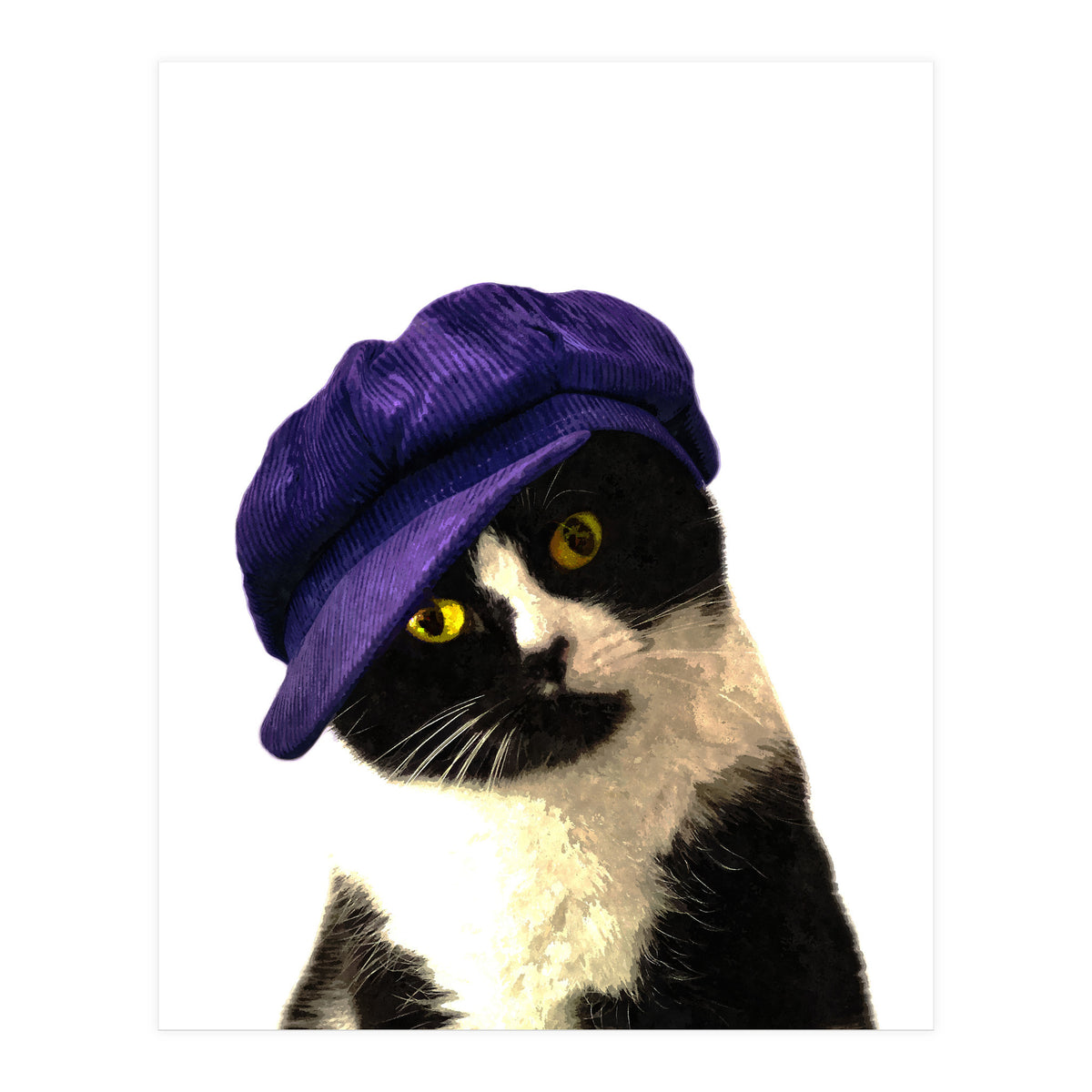 Cat Blue Hat (Print Only)