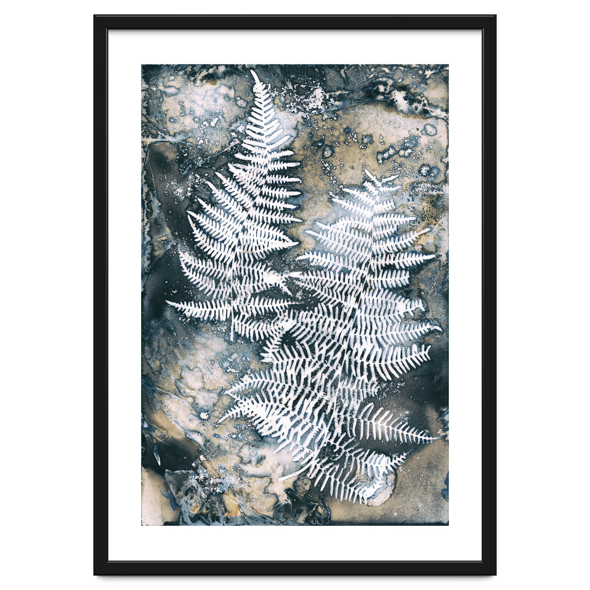 Indigo Blue Botanical Leaves No. 12