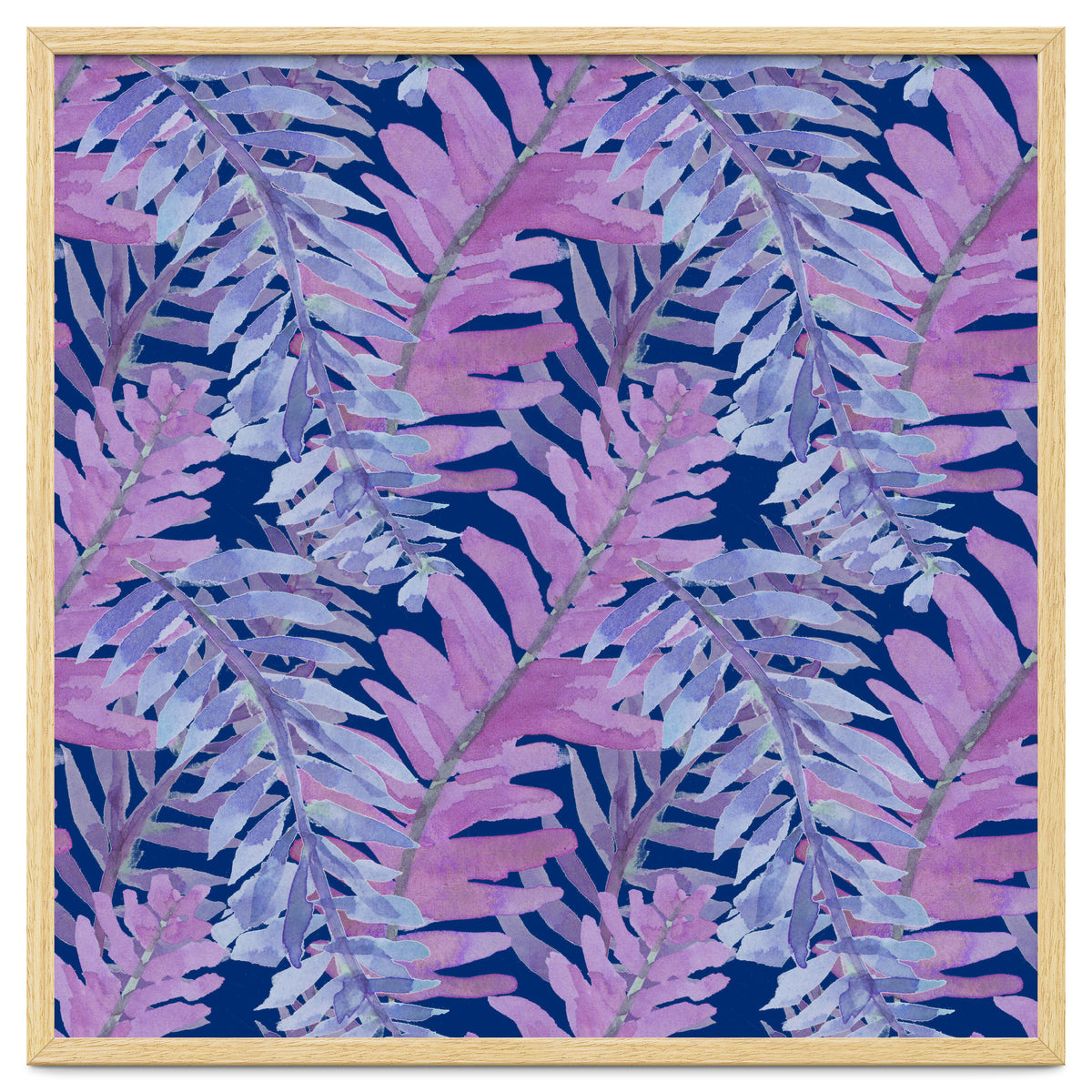 Woodland Ferns in Blue