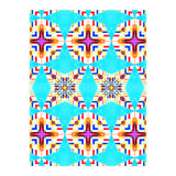 Exotic Tiles, Moroccan Teal Kaleidoscope Pattern, Turkish Bohemian Colorful Culture Eclectic Graphic (Print Only) thumbnail