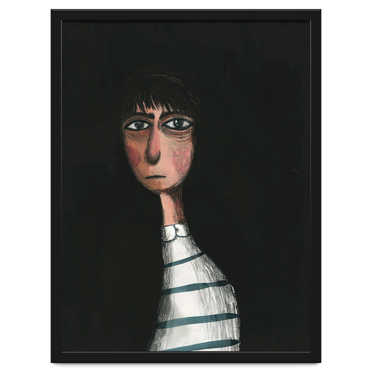 Seated Woman In Stripes