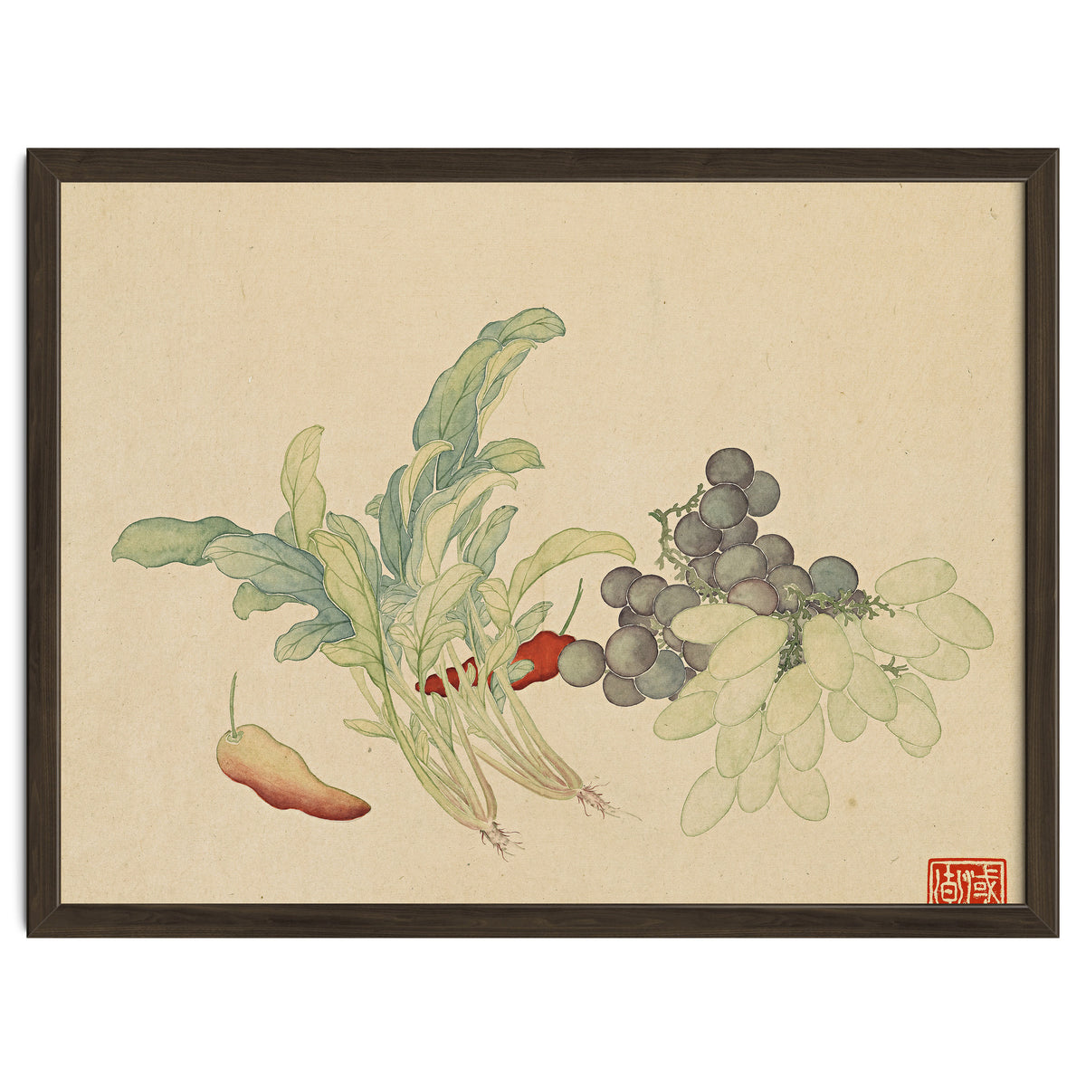 Wang Chengyu ~ Flowers And Vegetables, Vegetables, Fruits, Peppers, Millet Hot, Grapes, Spinach