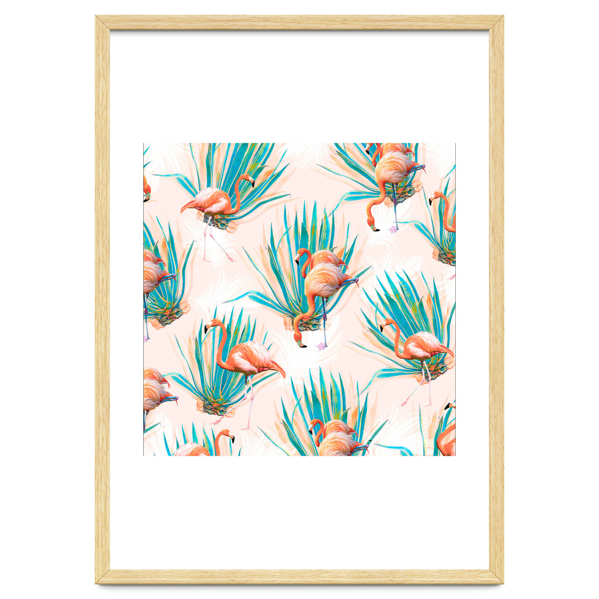 Anaglyph Flamingos with cactus