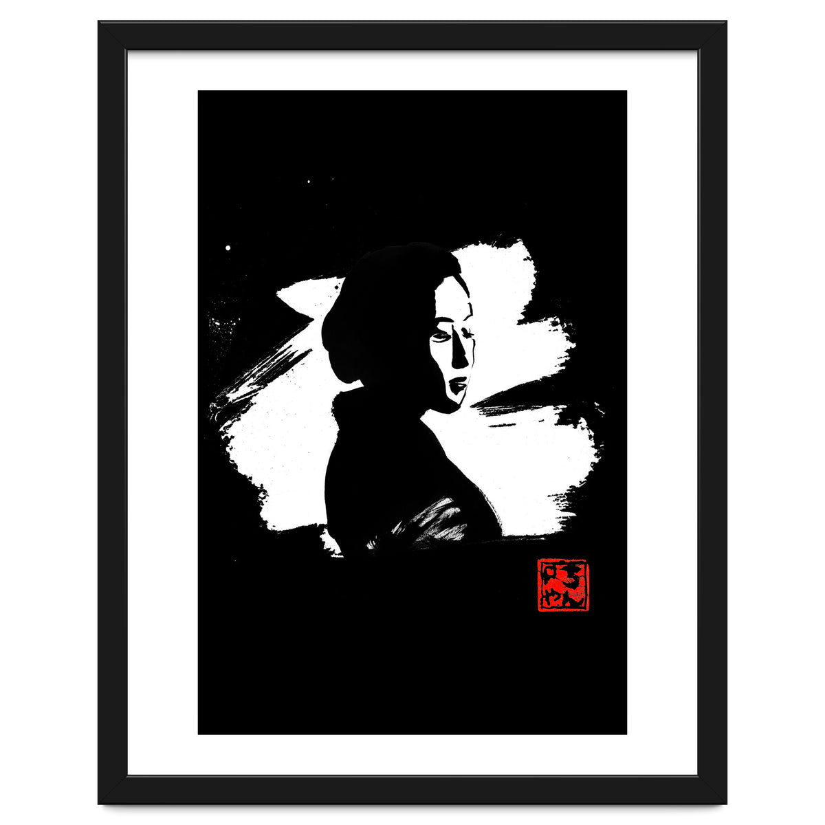 Black gesiha in white