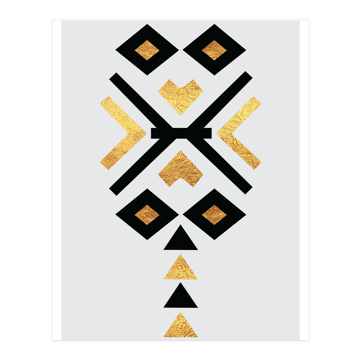 Gold And Black Abstract Tribal (Print Only)