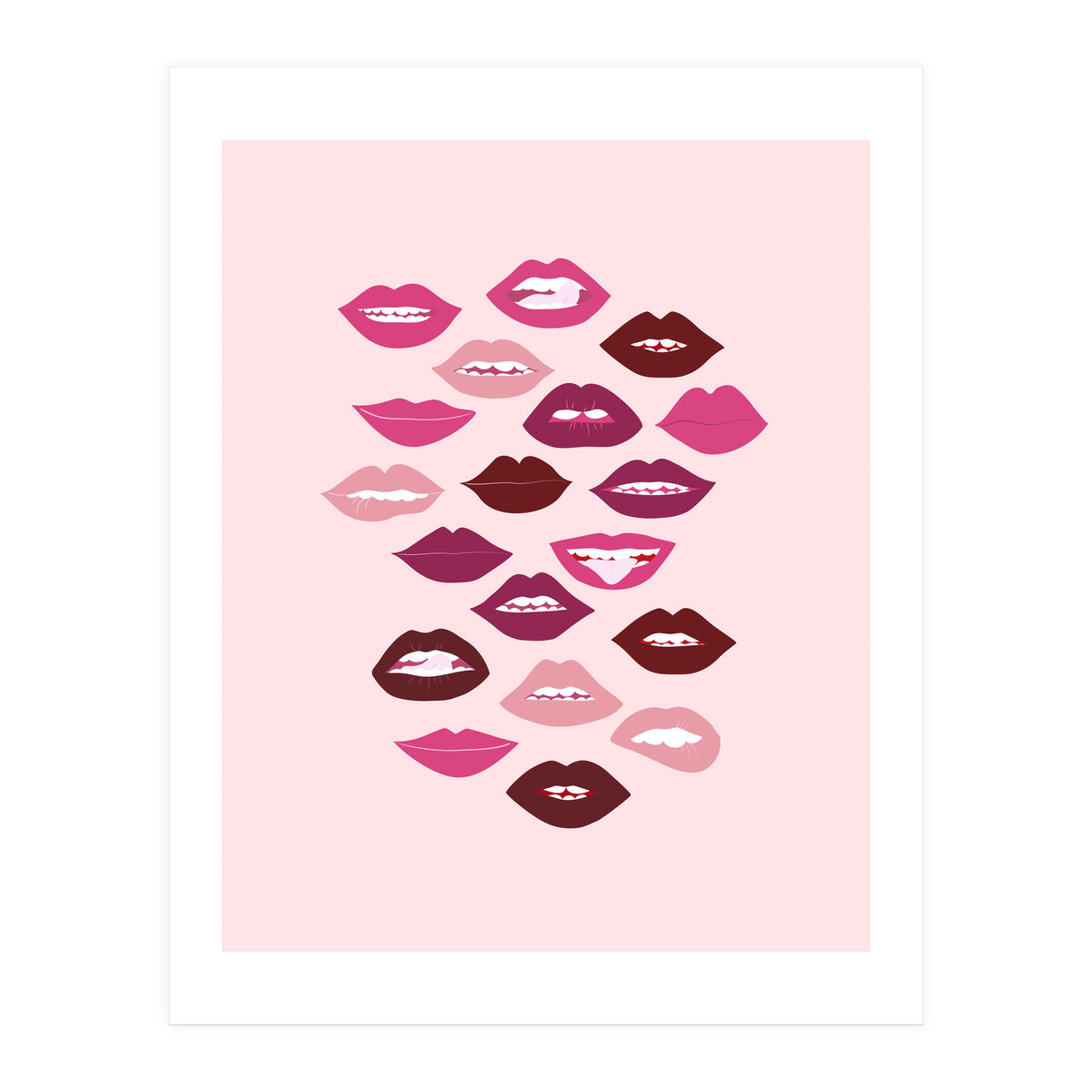 Lips Dark on Pink Background (Print Only)