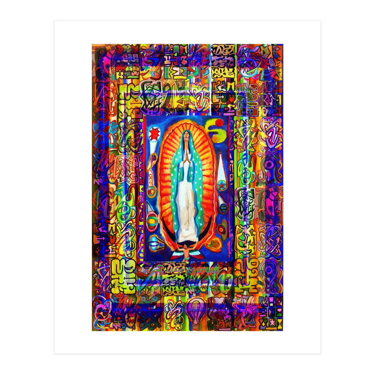 Graffiti Digital 2022 341 and Virgin of Guadalupe (Print Only)