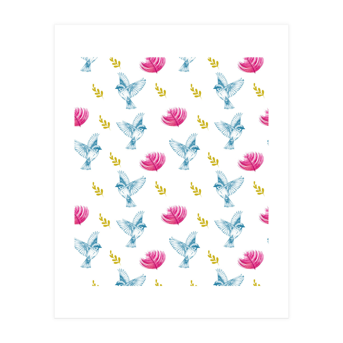 Blue Bird Pattern (Print Only)