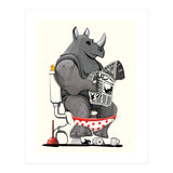 Rhinoceros on the Toilet, Funny Bathroom Humour (Print Only) thumbnail