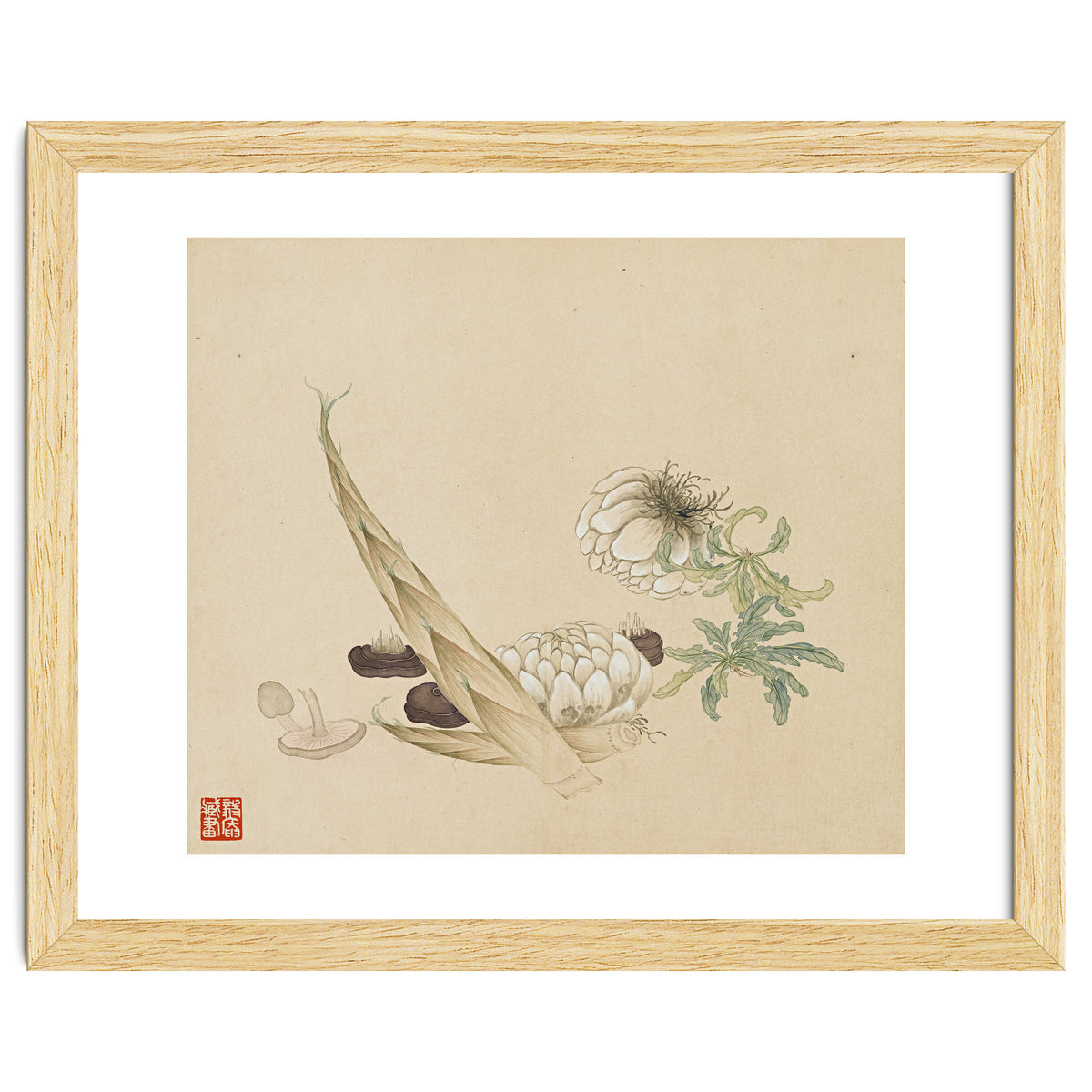 Wang Chengyu ~flowers, Vegetables, Lilies, Bamboo Shoots, Leaves, Mushrooms, Vegetables
