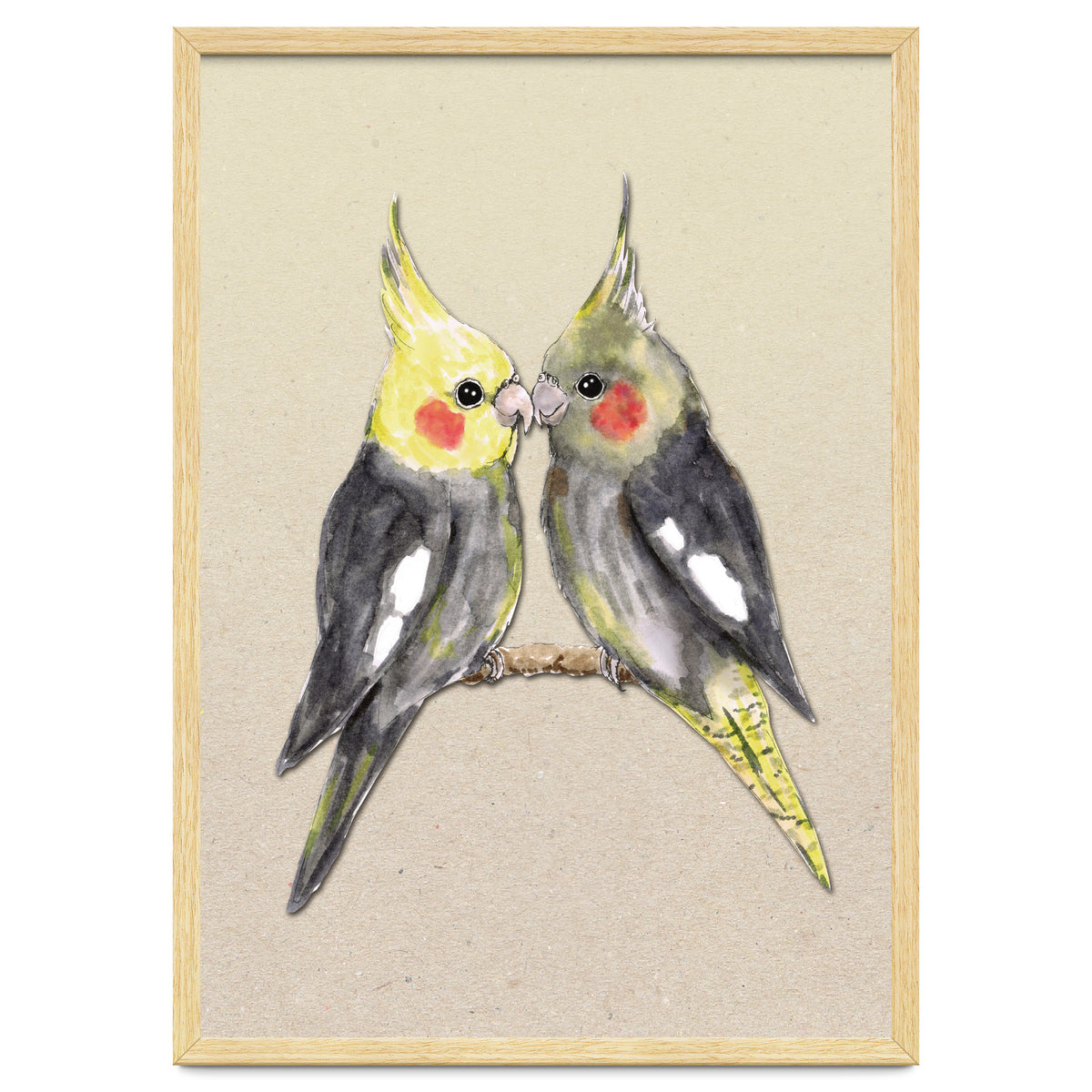 Two cute cockatiels