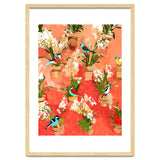 Birds of different feathers flock together | Biodiversity Wildlife Animals Red Watercolor Painting thumbnail
