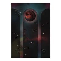 Space Temple with red planet (Print Only)