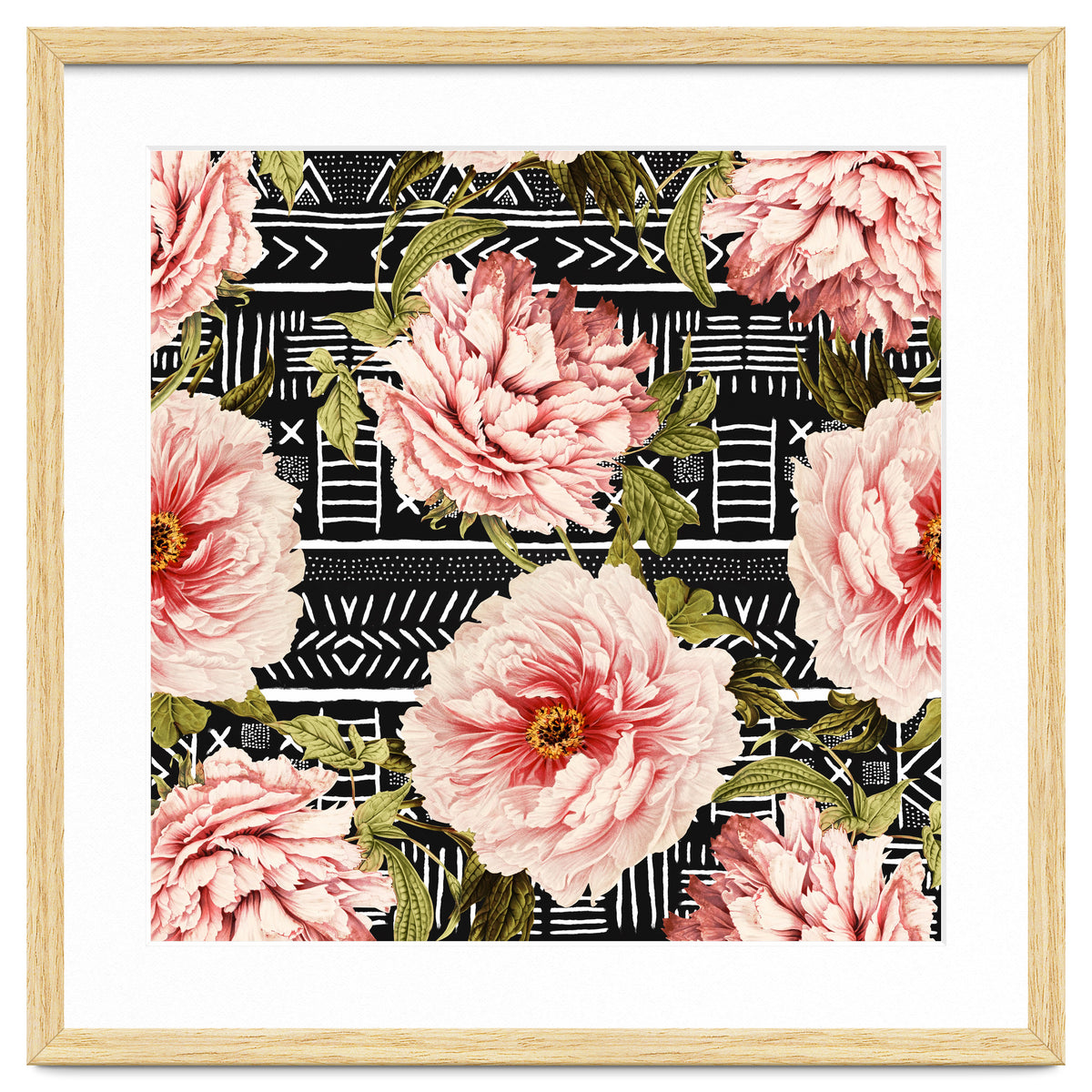 Flowering pink on drawn lines