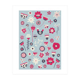 Spring Folk Floral Blue (Print Only) thumbnail