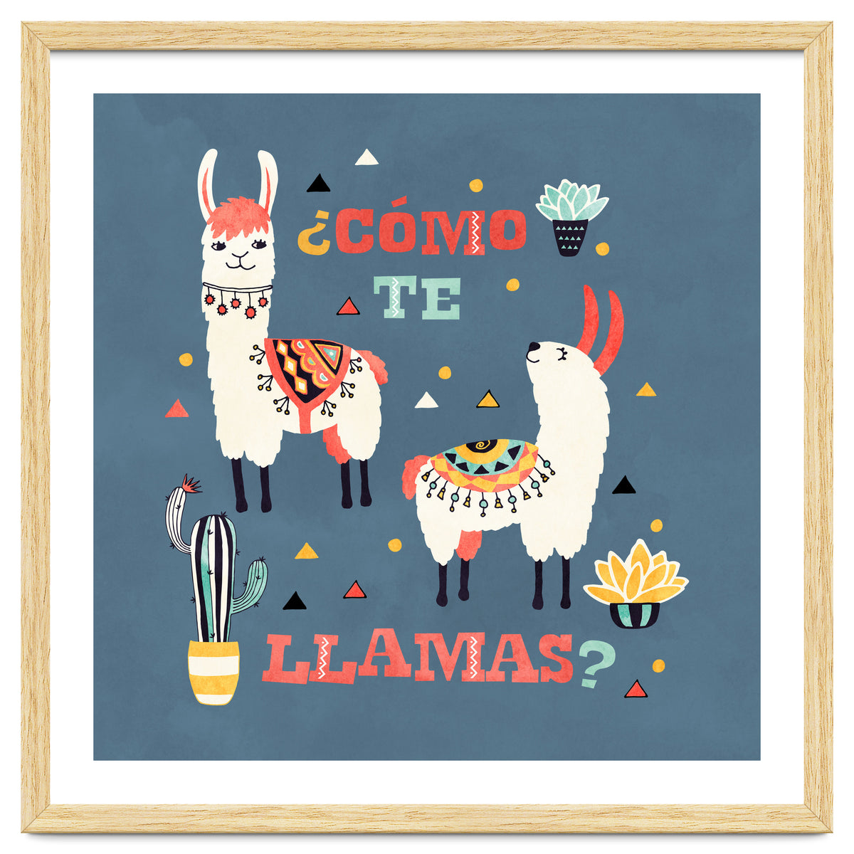 Llama With Cactus Como Te Llamas Spanish Saying 1