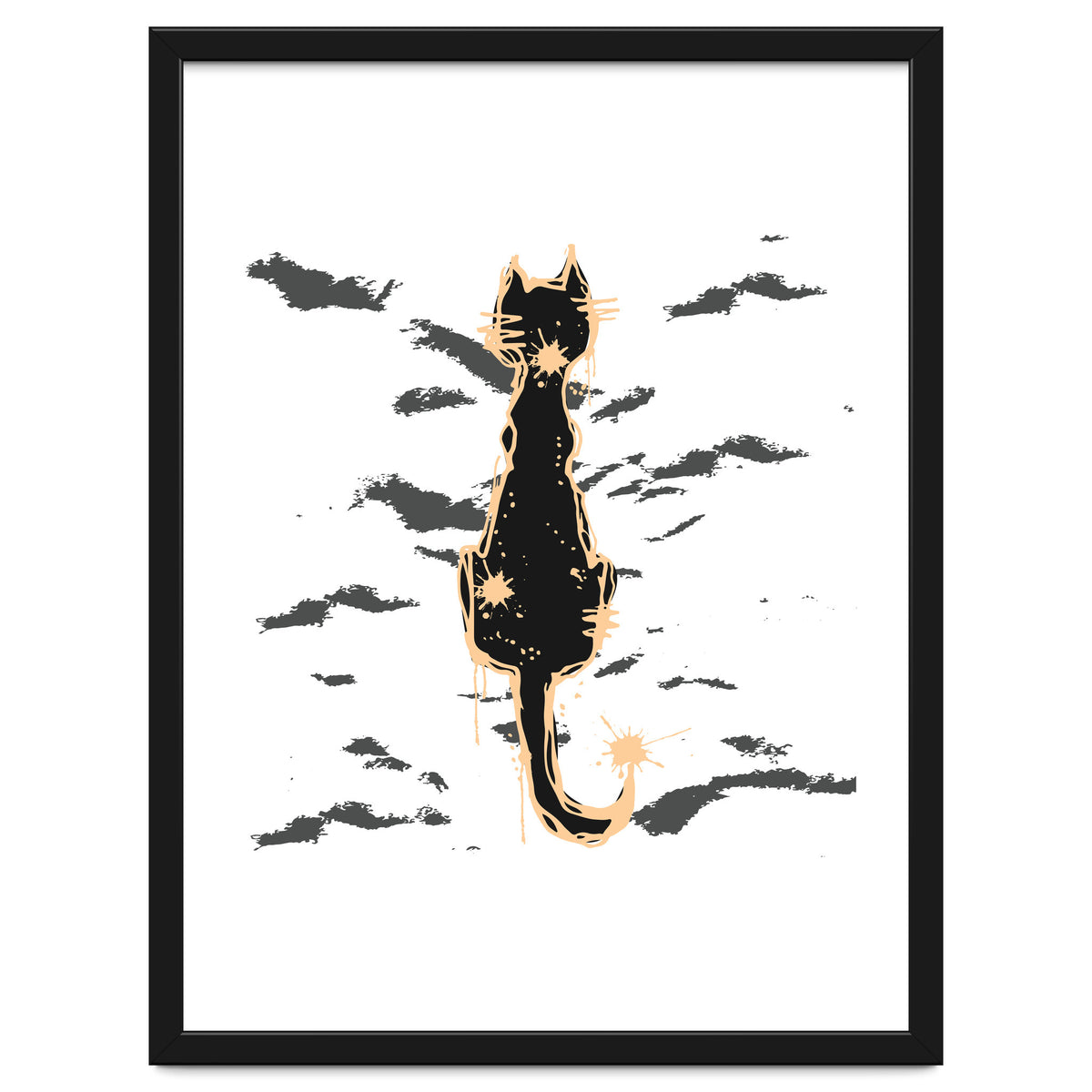 Black cat scribble sketch