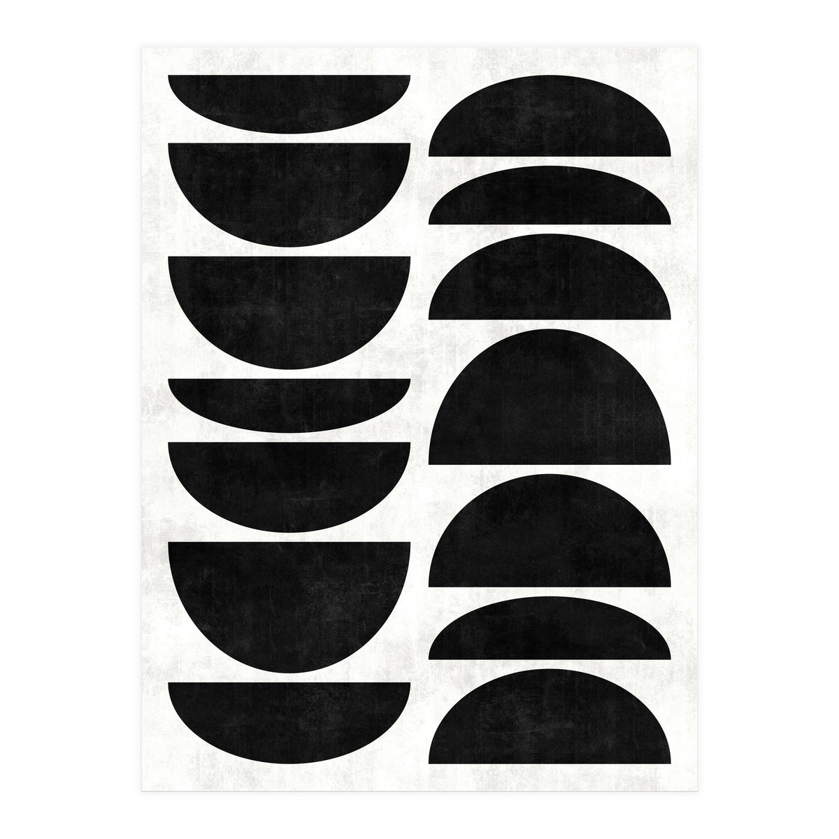 Mid-Century Modern Pattern No.9 - Black and White Concrete (Print Only)