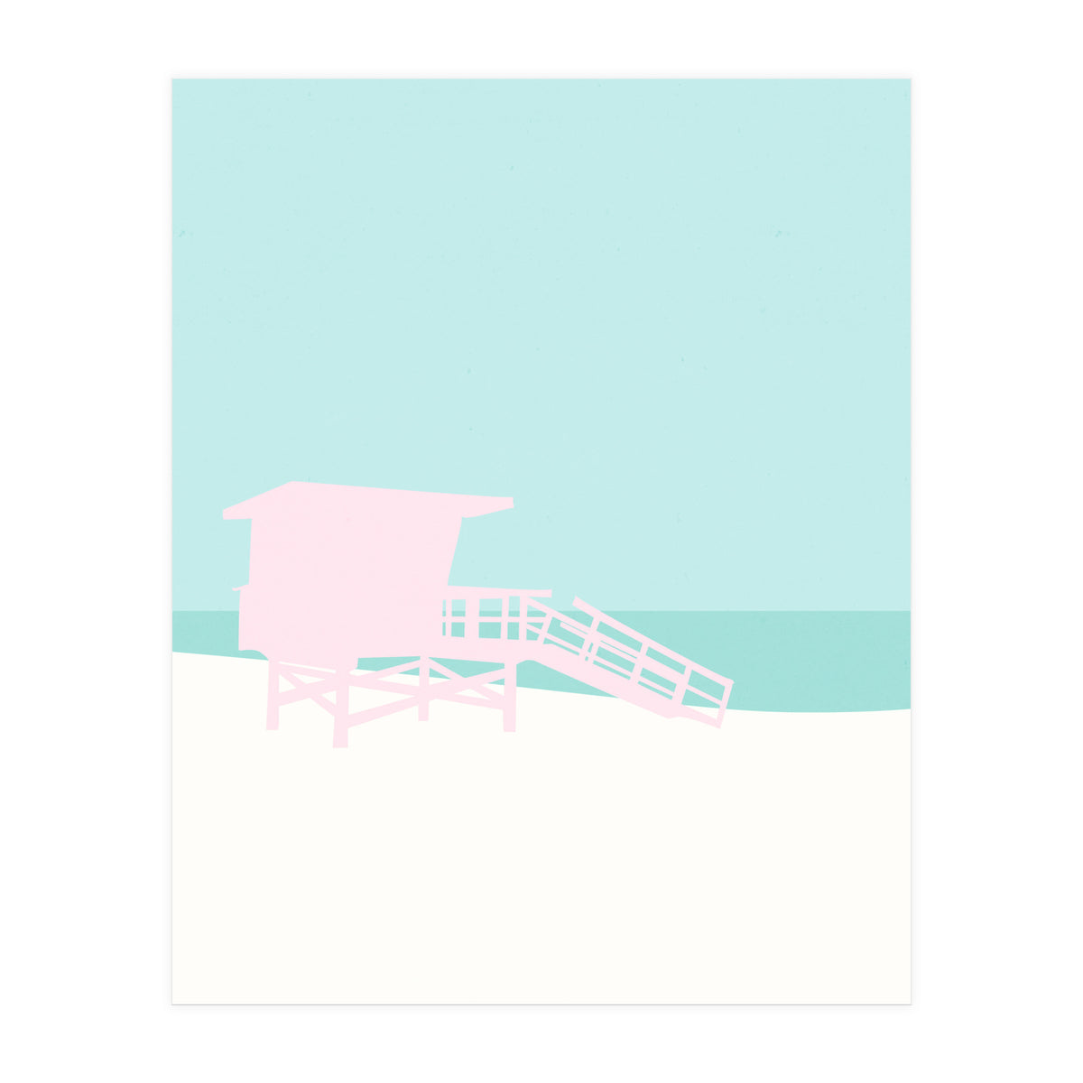 Minimal Lifeguard Tower - Turquoise Coast (Print Only)