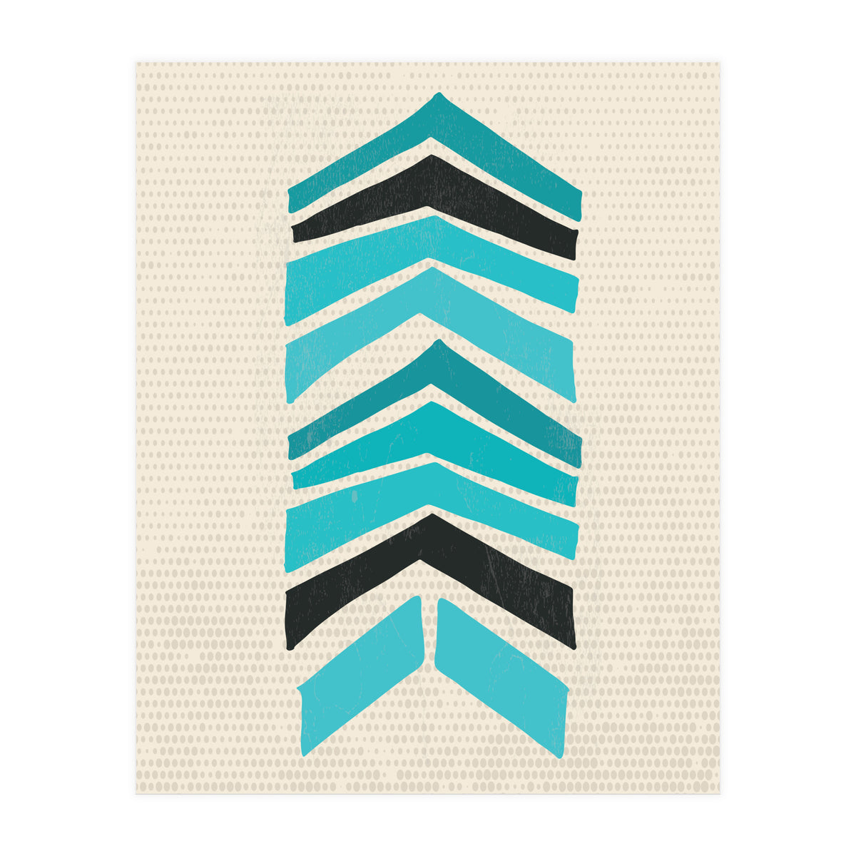 Retro Chevron Print Blue Variation (Print Only)