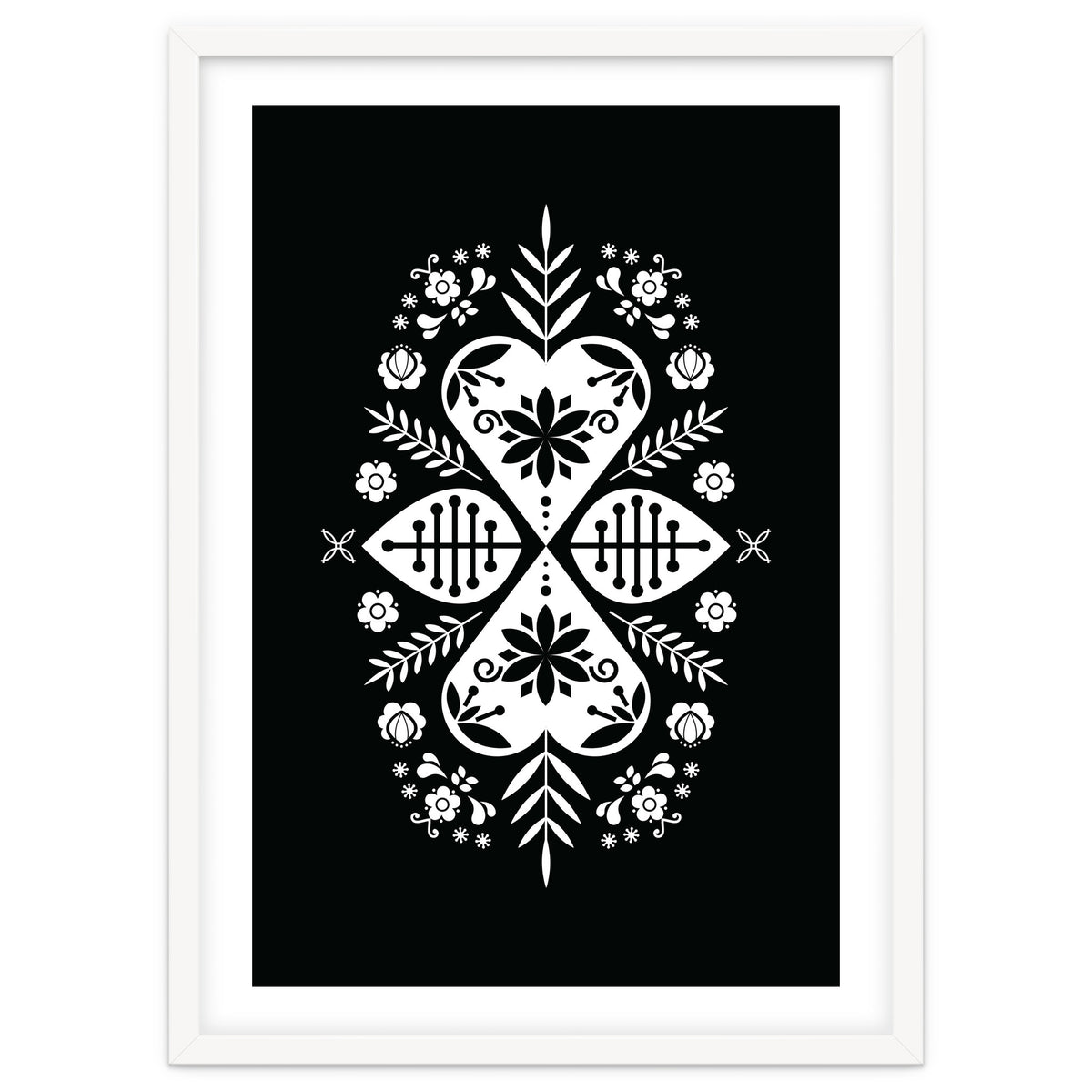 Scandinavian Folk Pattern Monochrome 01