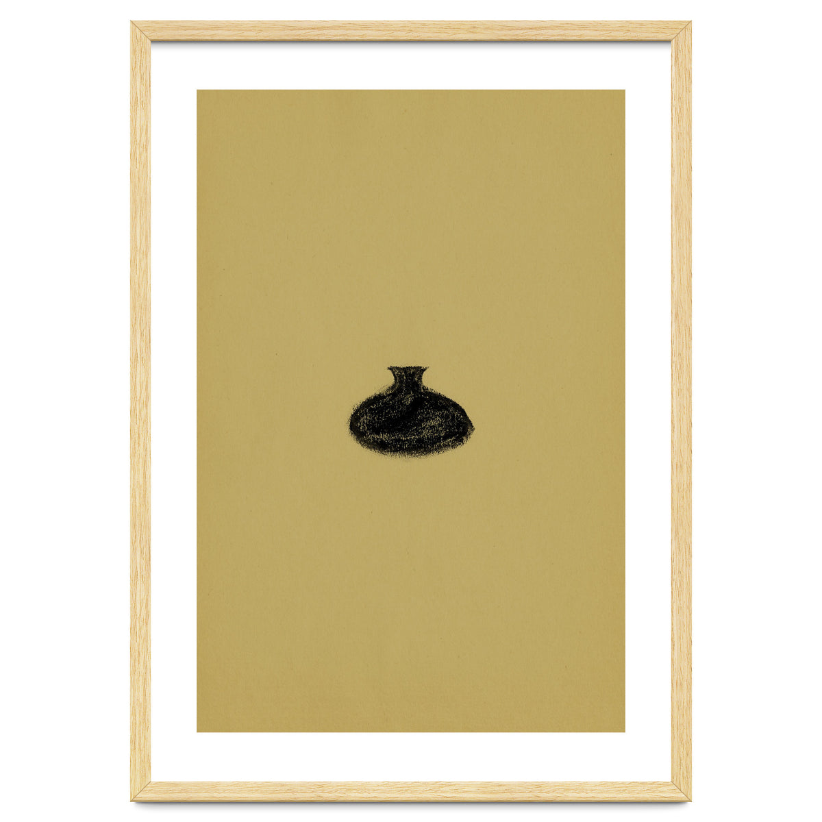 Olive green and black vase