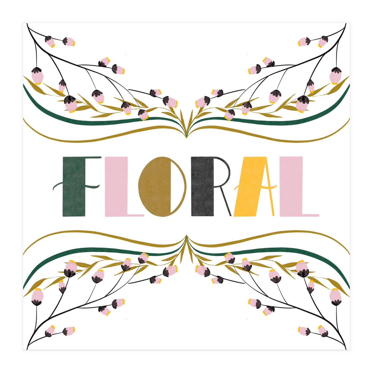 Art Deco Floral  (Print Only)