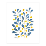 Springtime Floral | Blue and Yellow (Print Only) thumbnail
