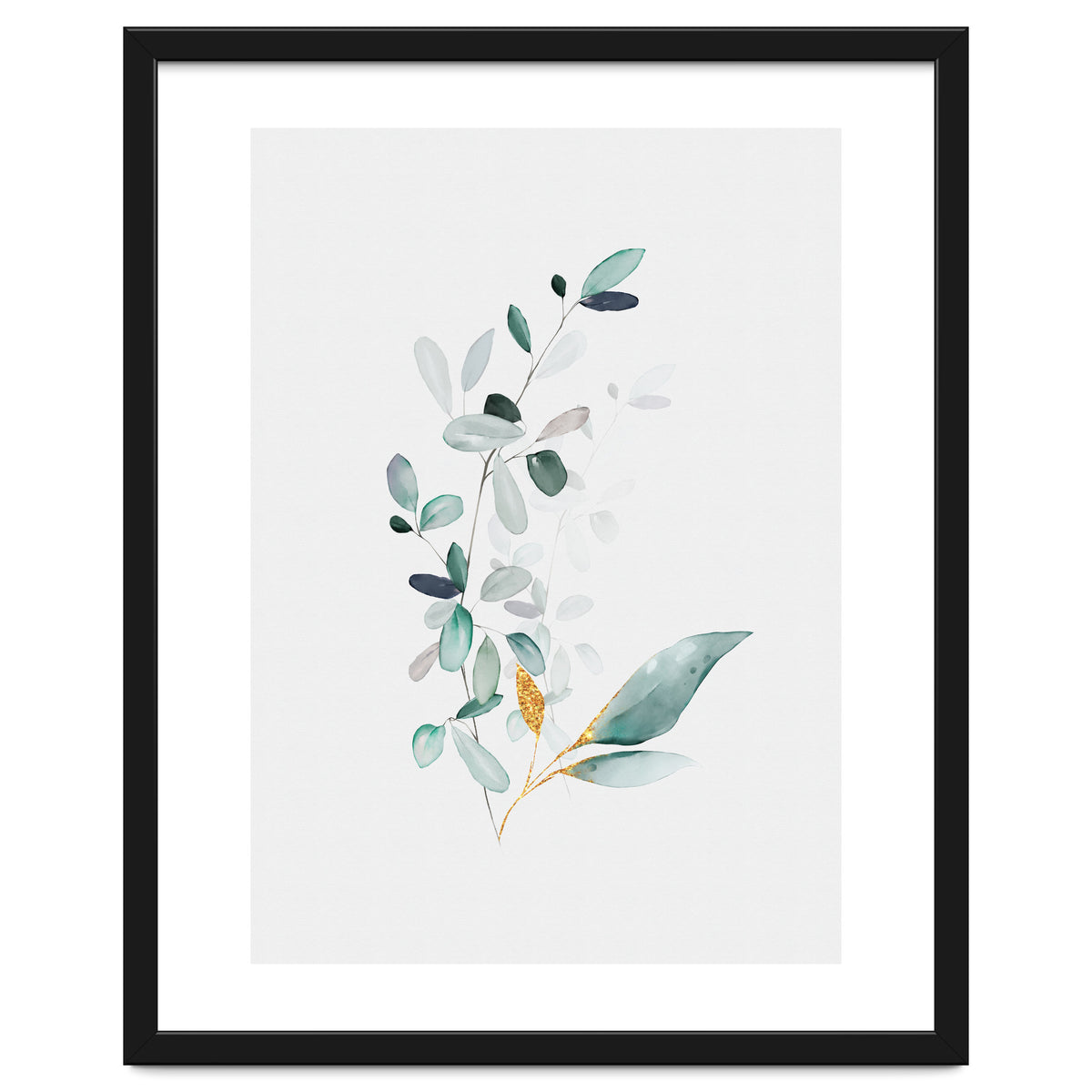 Modern Botanical Gold & Sage Study 01