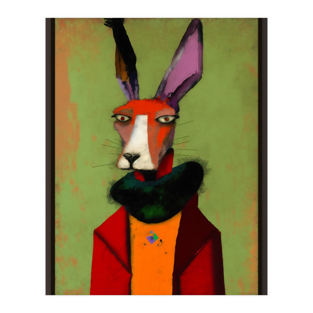 Hare In Clothes Portrait (Print Only)