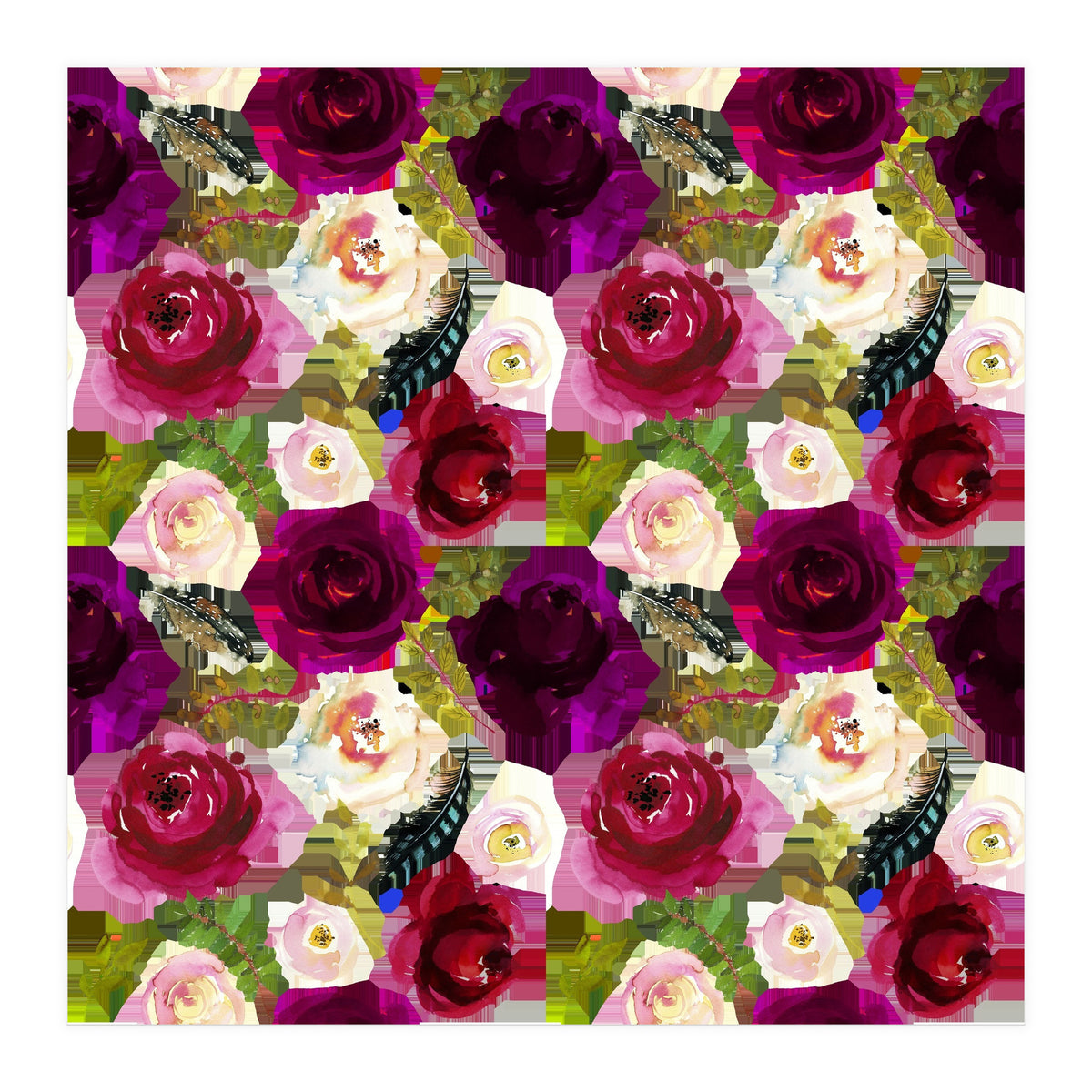 Water Colour Rose Pattern (Print Only)