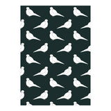 White Bird Pattern On Black (Print Only) thumbnail