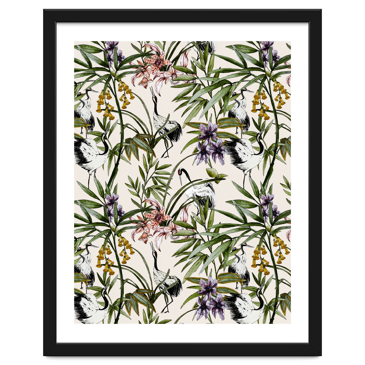 Asian crane pattern - 02