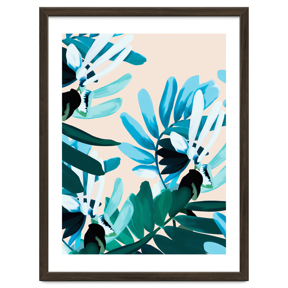 Large bluish botanical leaves