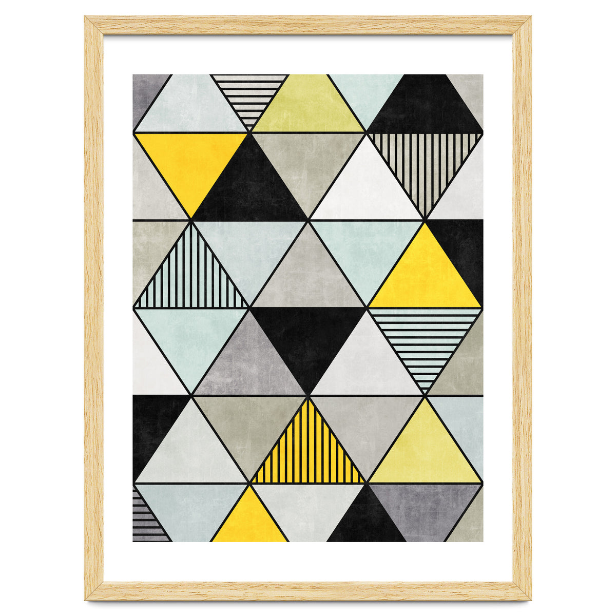 Colorful Concrete Triangles 2 - Yellow, Blue, Grey