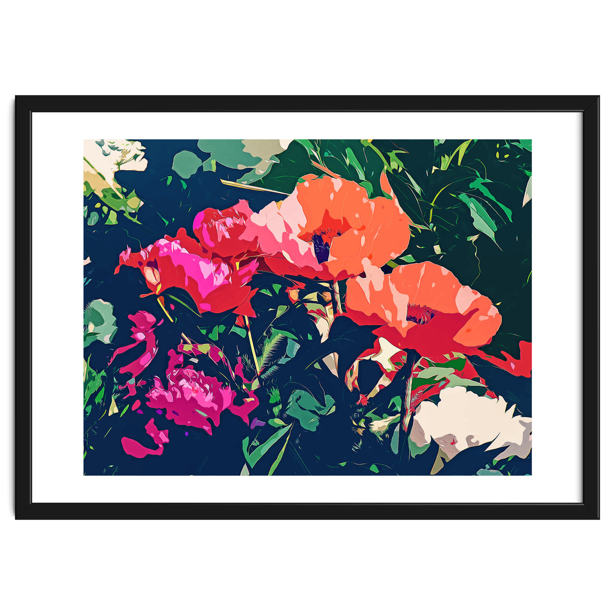 Where Darkness Blooms, Dark Floral Botanical Painting, Eclectic Blush Plants Garden Nature Flowers
