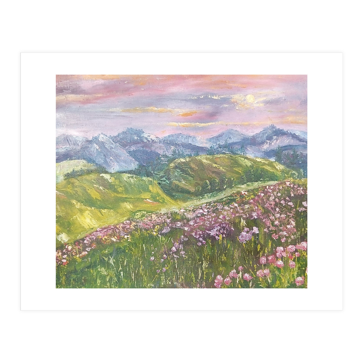 Sunset in the mountains (Print Only)
