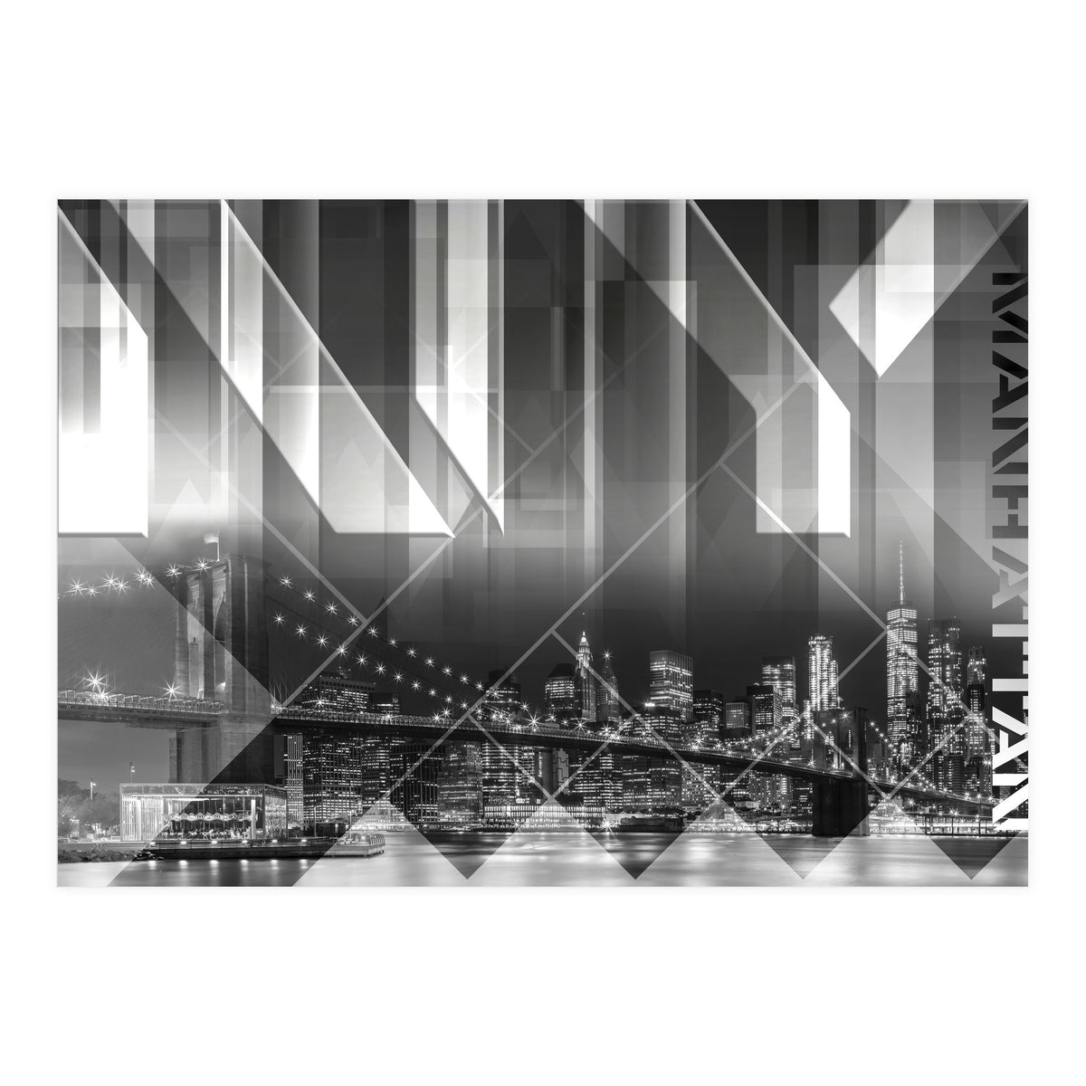 Modern Art BROOKLYN BRIDGE & SKYLINE (Print Only)