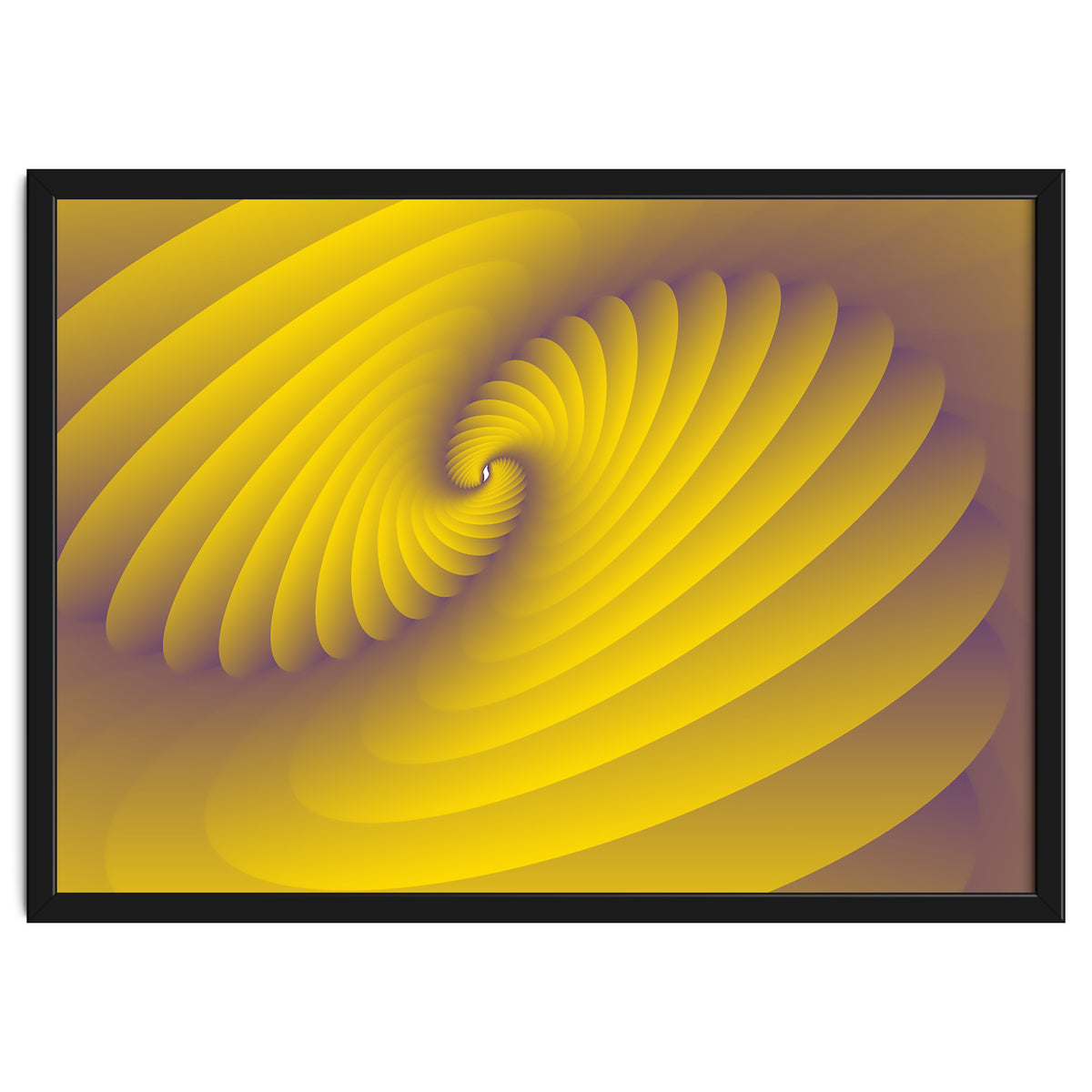 3d Abstract YELLOW Spiral Modern ART