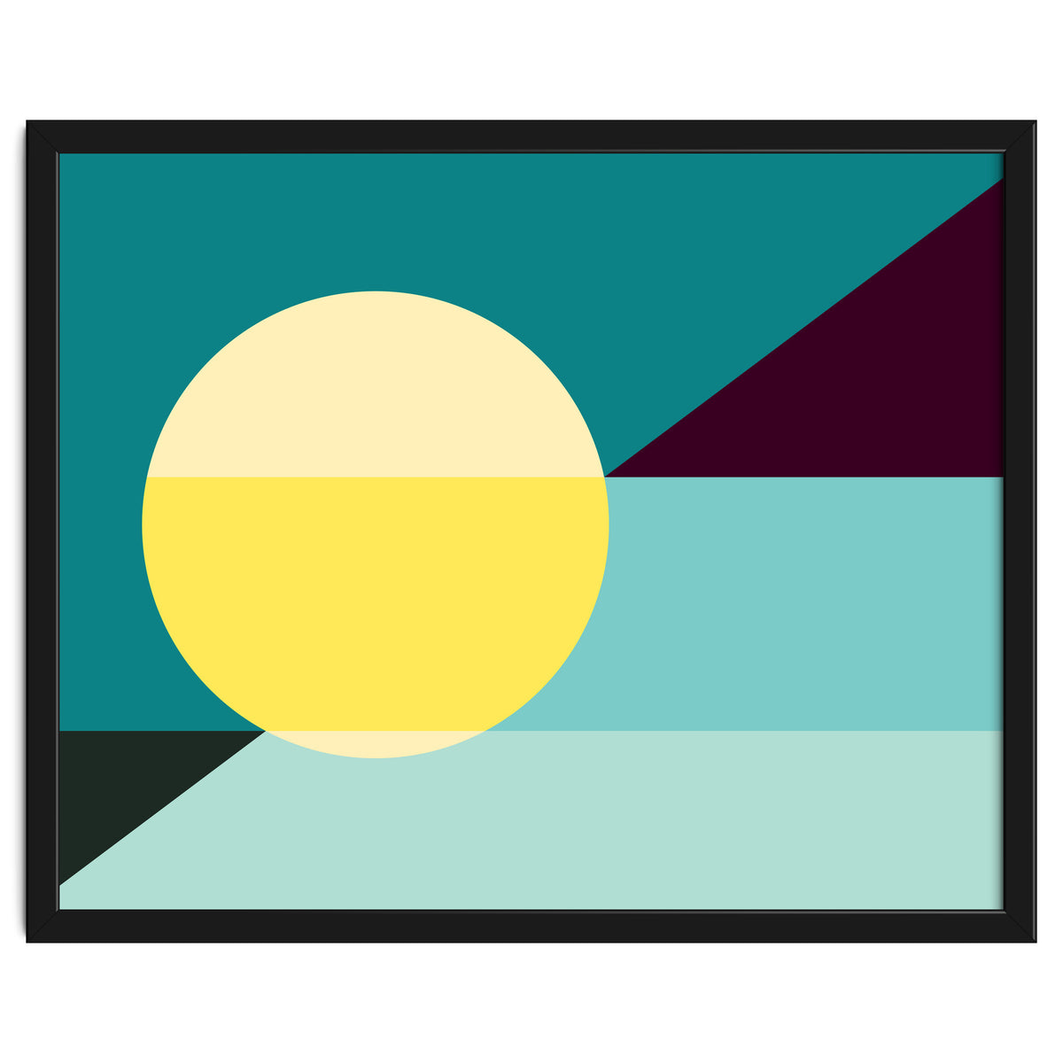 Geometric Shapes No. 3 - teal, purple & yellow