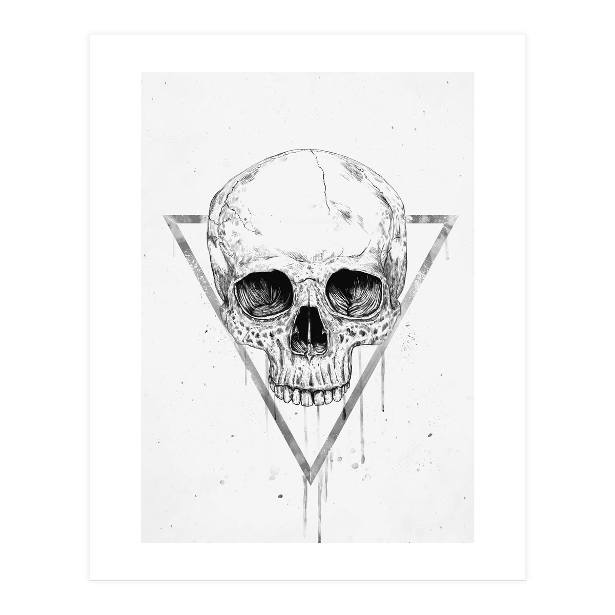 Skull In A Triangle (bw) (Print Only)
